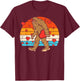 Bigfoot Sasquatch Retro Heart Funny Valentines Day Men Women T-Shirt - T-Shirt | Maroon