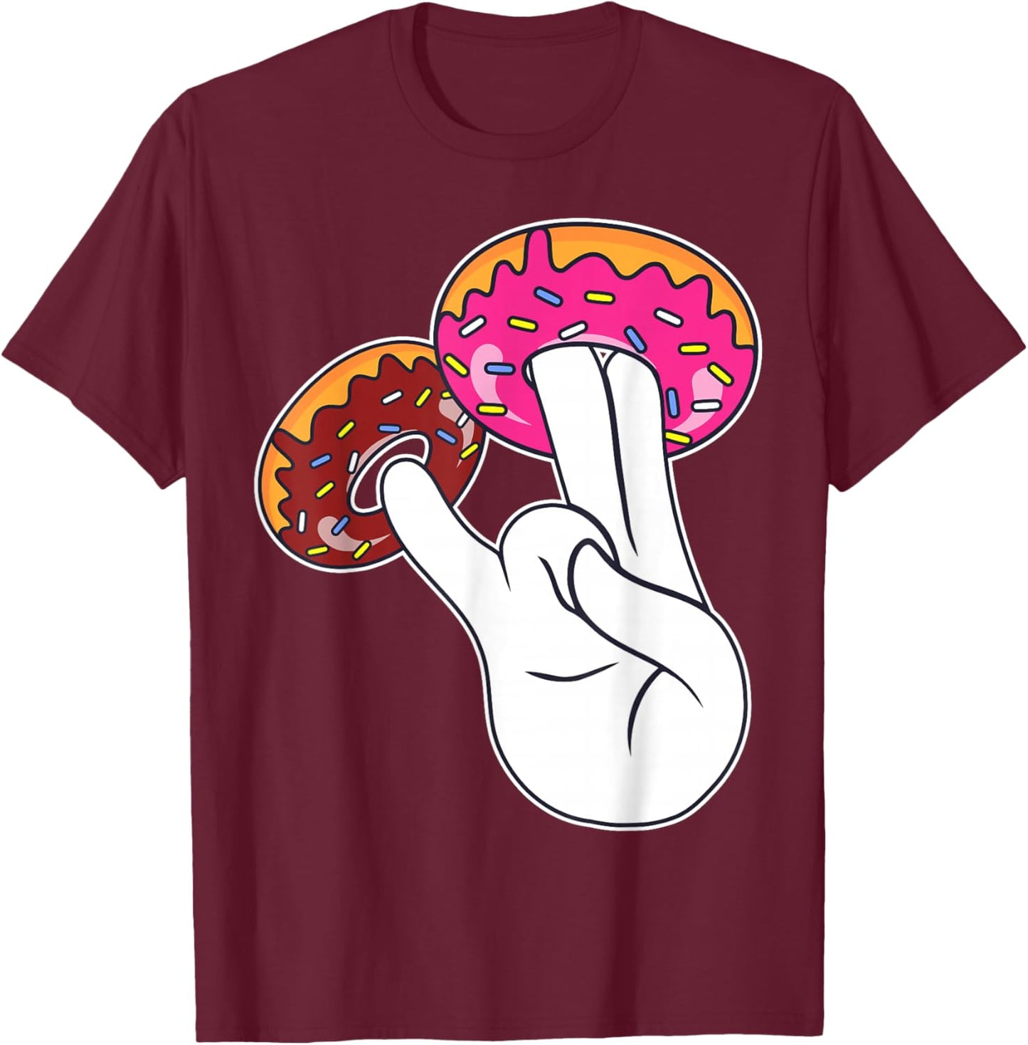 Funny Inappropriate and Embarrassing Dirty Adult Humour Donut T-Shirt - T-Shirt | Maroon