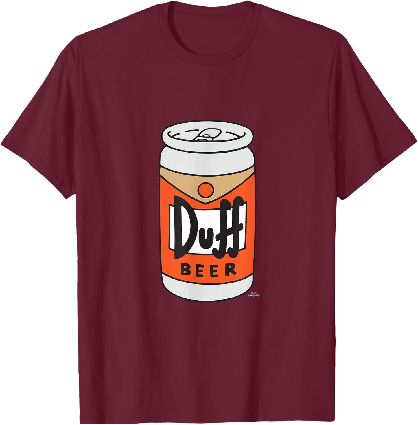 The Simpsons Duff Beer T-Shirt - T-Shirt | Maroon