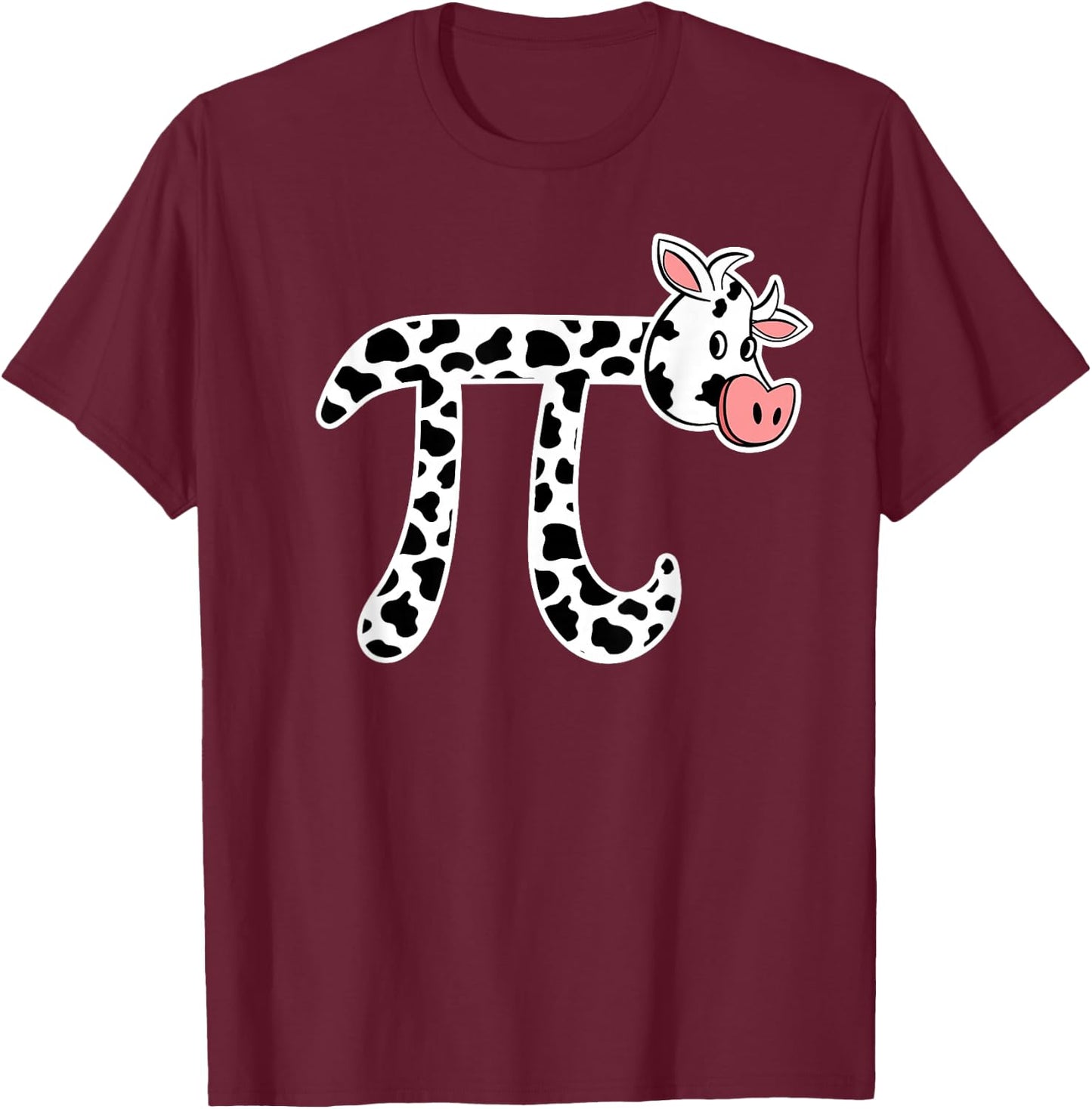Pi Day - Funny Cow Pi March 14th Cow Lover 3.14 Pi T-Shirt - T-Shirt | Maroon