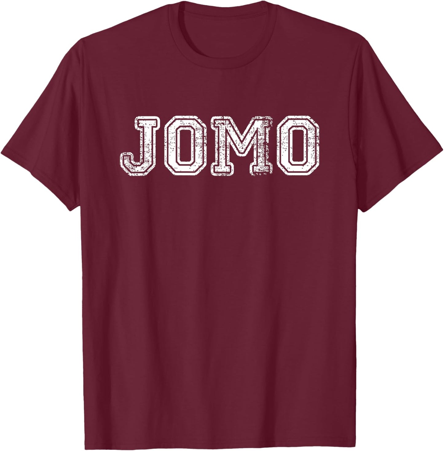 JOMO Vintage Retro College T-Shirt - T-Shirt | Maroon