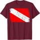 Diver Down Flag Vintage Scuba Diving Underwater Dive Swim T-Shirt - T-Shirt | Maroon