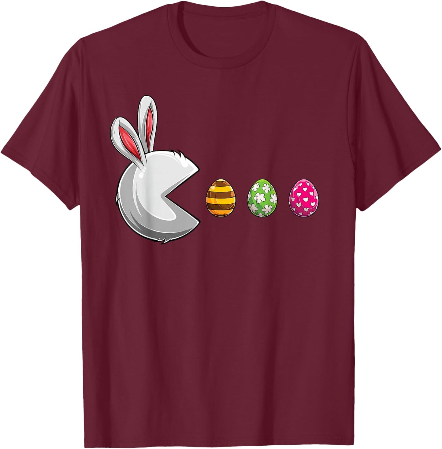 Happy Easter Day Bunny Egg Funny Boys Girls Kids Easter T-Shirt - T-Shirt | Maroon