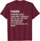 Man Humor Name Custom Fabien Definition , Black, S T-Shirt - T-Shirt | Maroon