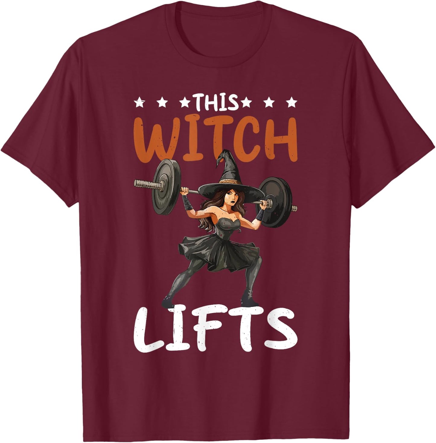This Witch Lifts T-Shirt - T-Shirt | Maroon