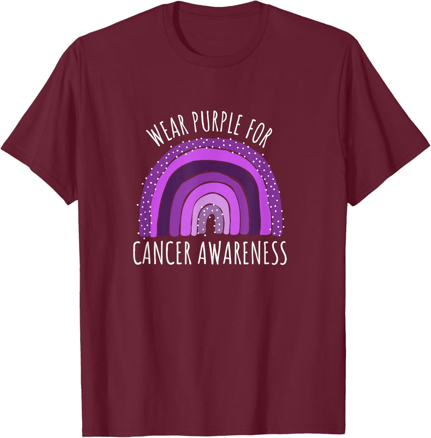 Wear Purple For Cancer Awareness Shirt | Cancer T-Shirt - T-Shirt | Maroon