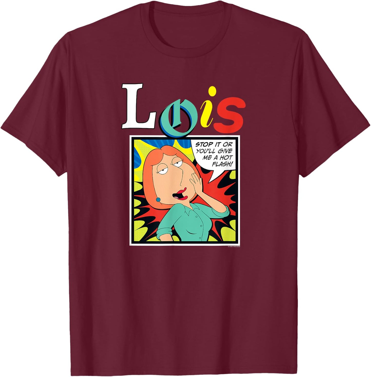 Ripple Junction x Family Guy Give Me Hot Flash Lois Griffin , Black, S T-Shirt - T-Shirt | Maroon