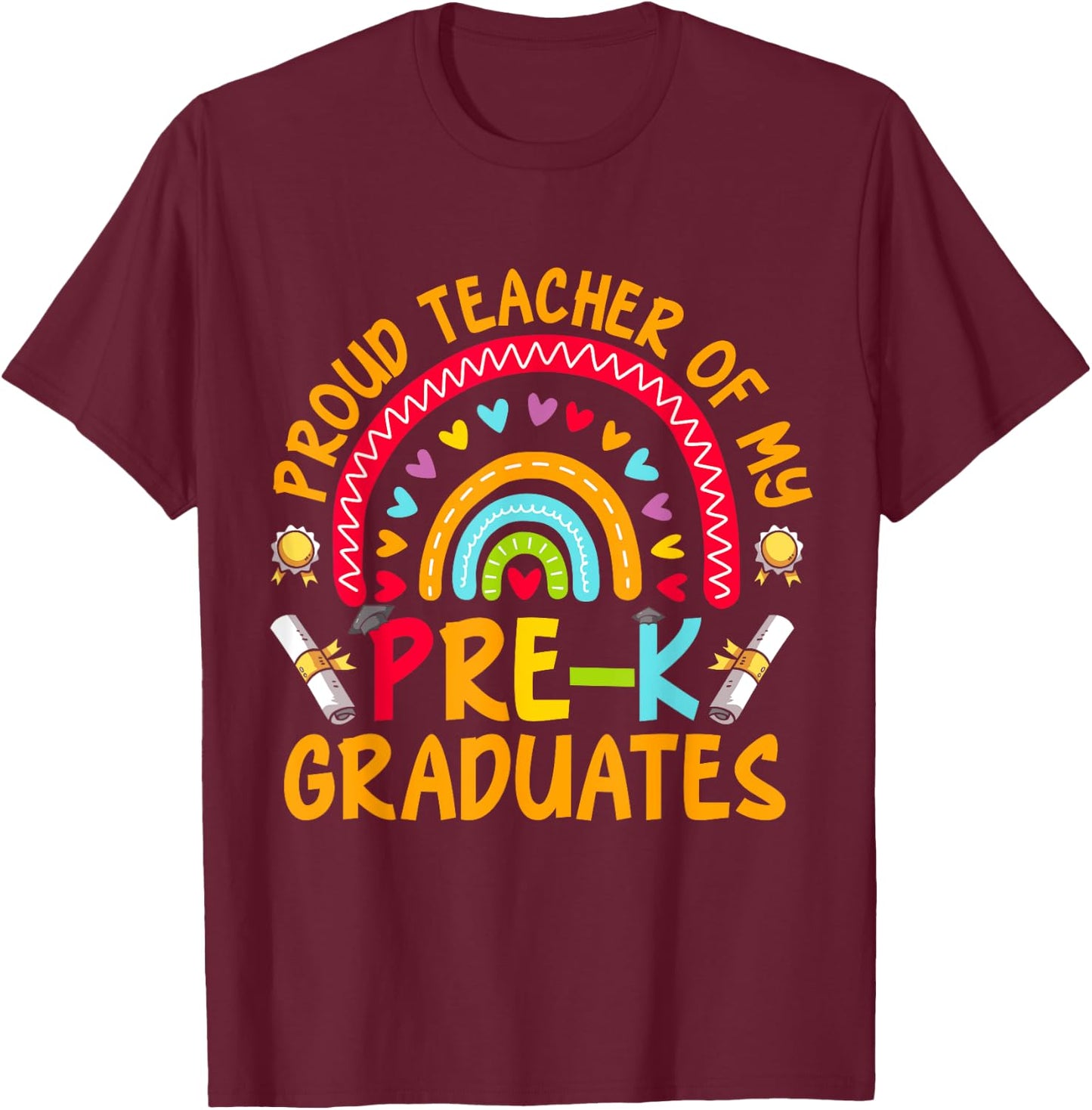 Teacher Graduation Student Prek Teacher Pre-K T-Shirt - T-Shirt | Maroon