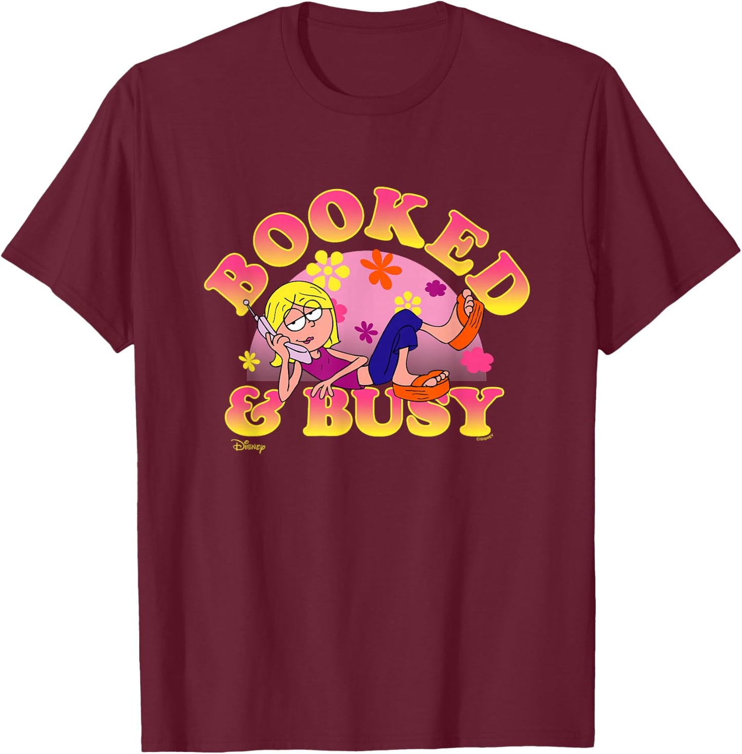 Disney Lizzy McGuire Booked And Busy T-Shirt - T-Shirt | Maroon