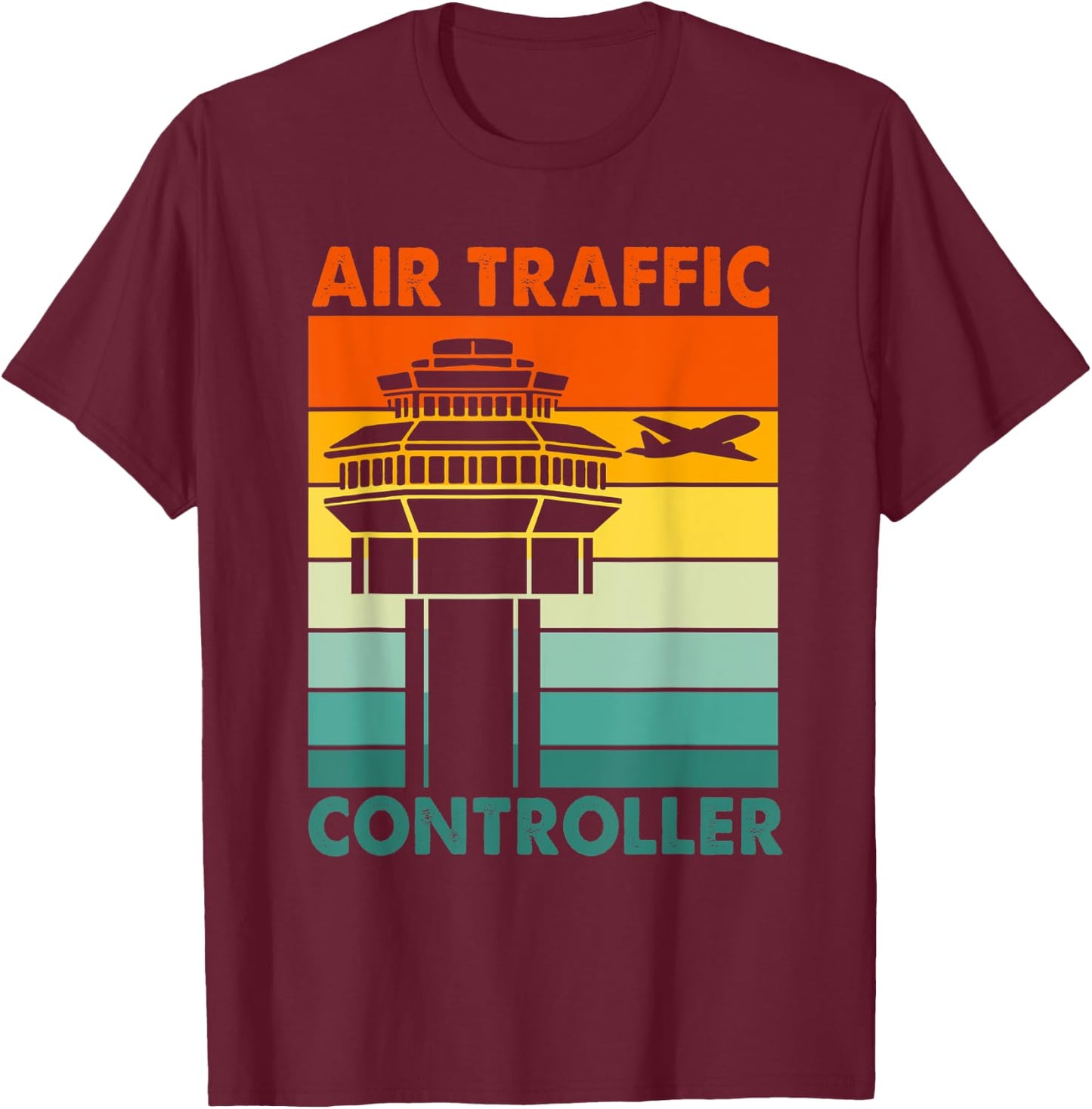 Retro Air Traffic Controller T-Shirt - T-Shirt | Maroon
