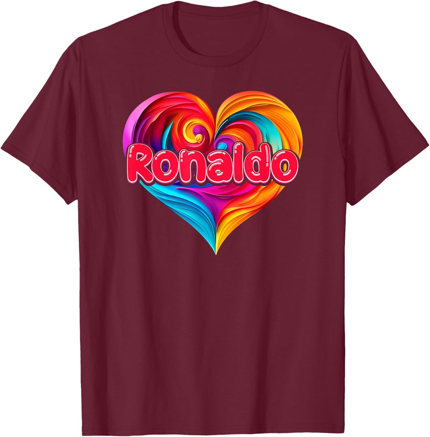 mit Aufschrift "I Heart Love Ronaldo" T-Shirt - T-Shirt | Maroon