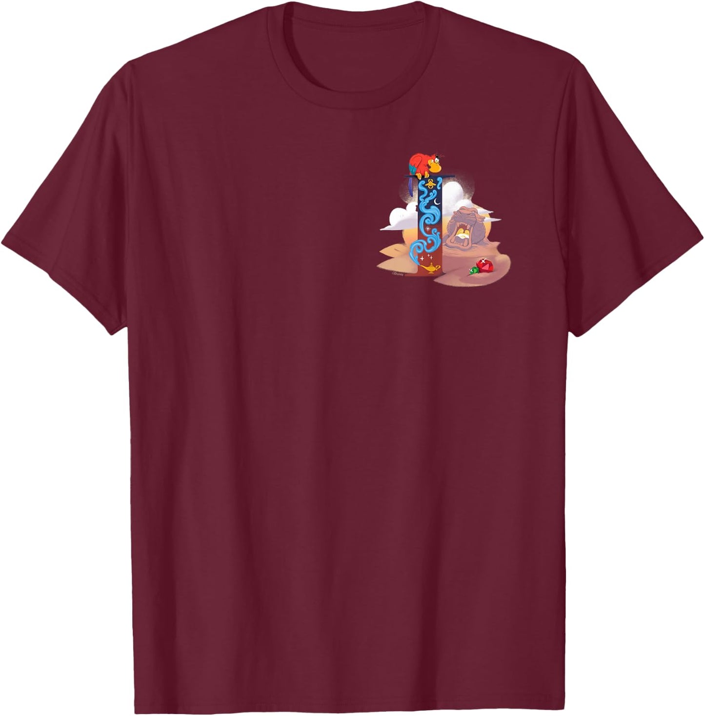 Disney Villains Alphabet Monogram Aladdin Letter I for Iago T-Shirt - T-Shirt | Maroon