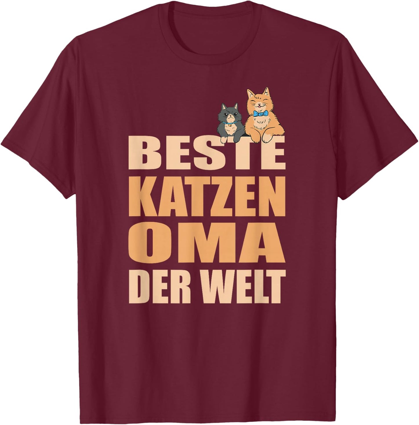 Beste Katzenoma Der Welt Katzenmama Katze Mama Katzen Oma T-Shirt - T-Shirt | Maroon