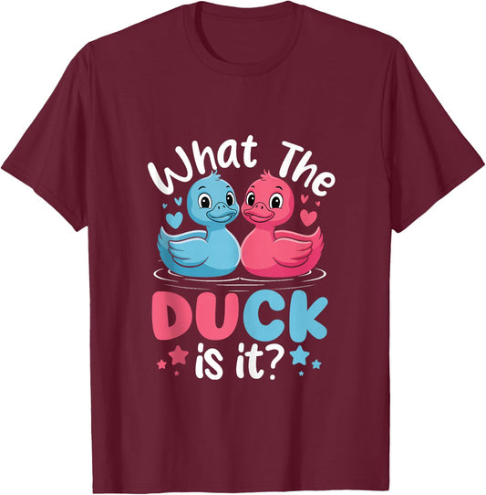 What The Ducks is it Baby Gender Reveal Party Baby Shower T-Shirt - T-Shirt | Maroon