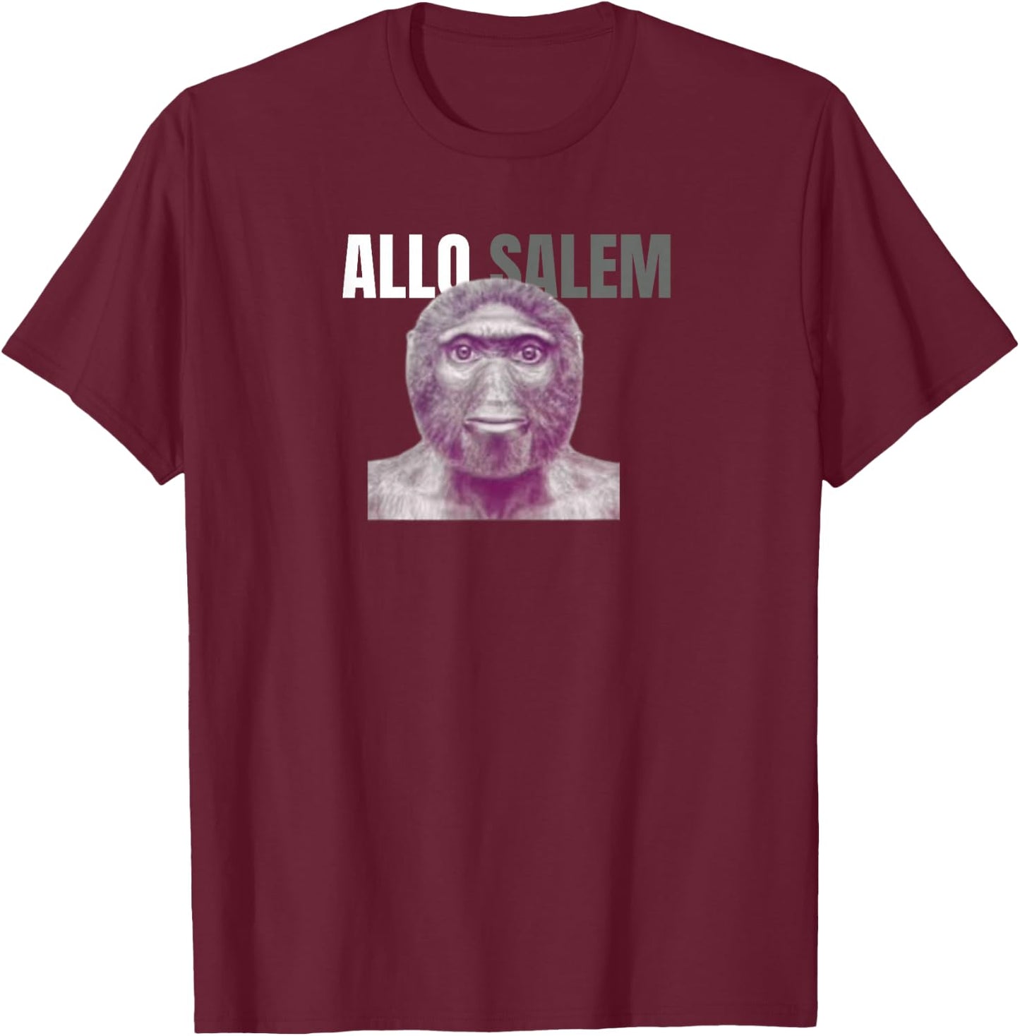 allo salem Humor for College Boys and Girls , Black, S T-Shirt - T-Shirt | Maroon