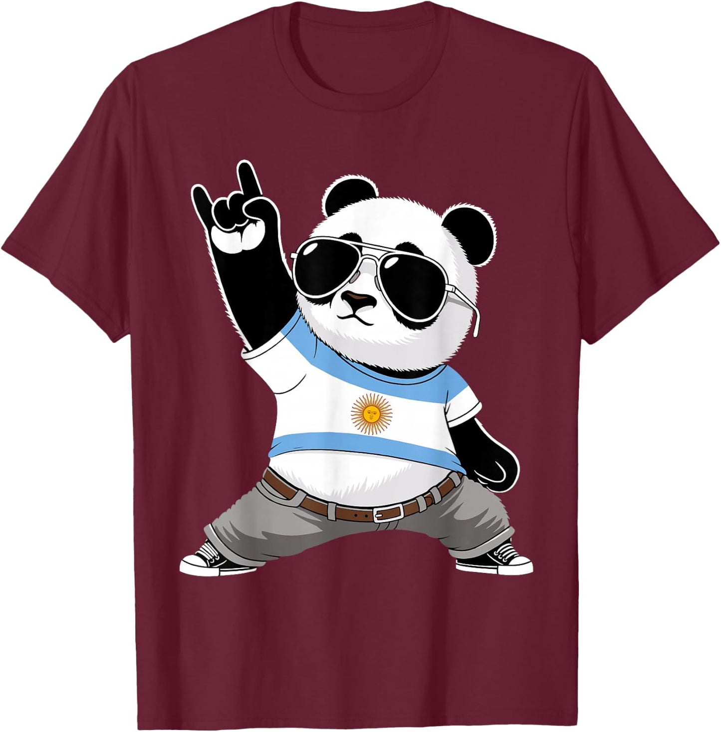 Argentinische Flagge Herren Damen Kinder Argentinien T-Shirt - T-Shirt | Maroon