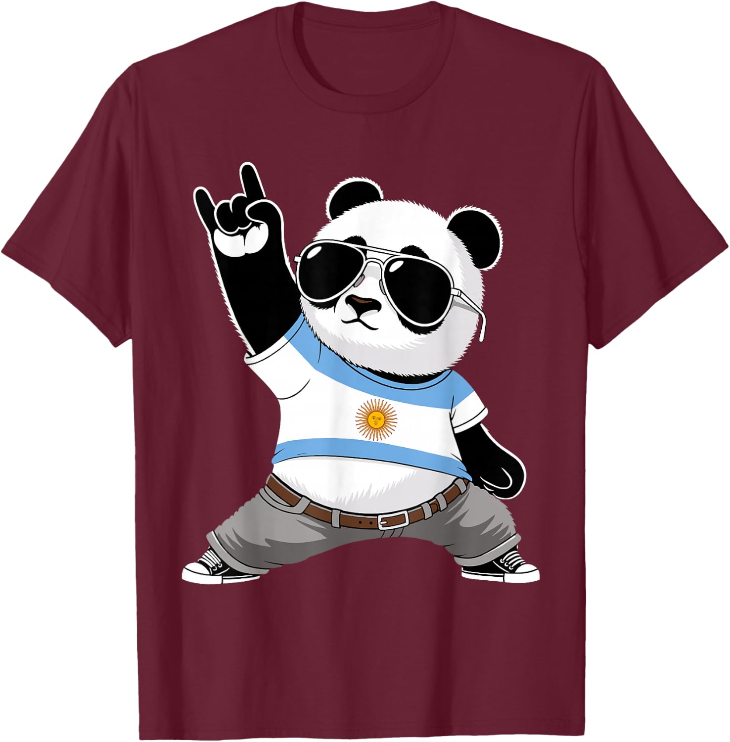 Argentinische Flagge Herren Damen Kinder Argentinien T-Shirt - T-Shirt | Maroon