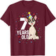 7 Years Old Birthday Outfit Chihuahua Dog Party 7th Kids T-Shirt - T-Shirt | Maroon