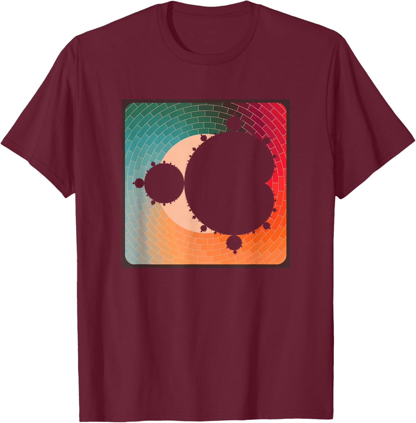 Fractal Mandelbrot Set - Retro Style T-Shirt - T-Shirt | Maroon