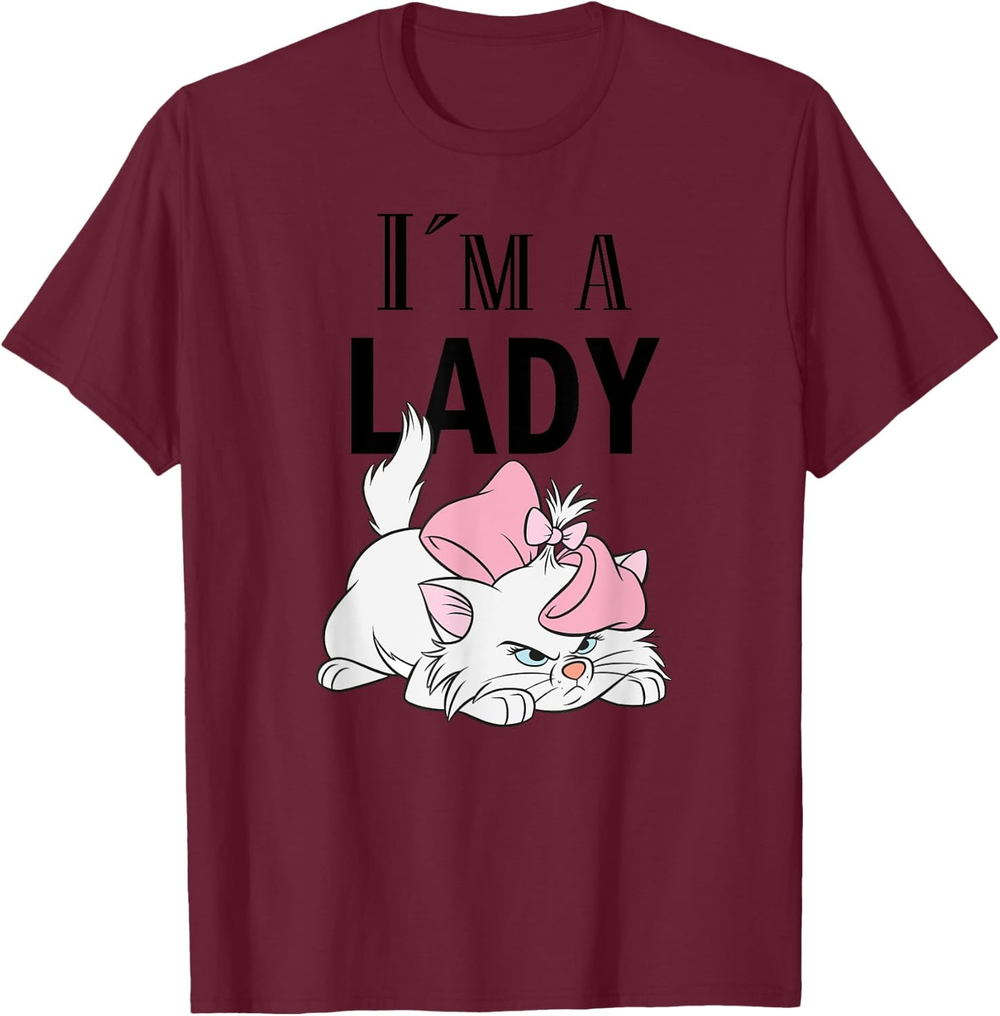 Aristocats, I'm a Lady Cat , grey, S T-Shirt - T-Shirt | Maroon