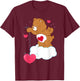 Care Bears Tenderheart Bear Fishing Hearts T-Shirt - T-Shirt | Maroon