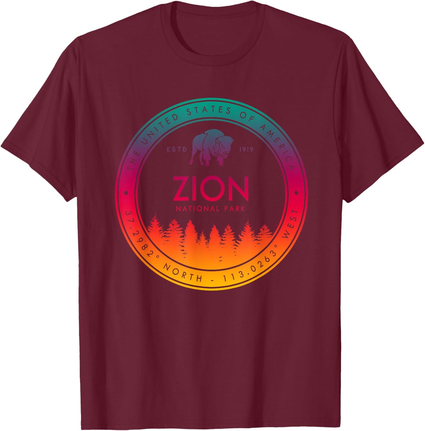 Zion National Park Utah Gifts Souvenir UT T-Shirt - T-Shirt | Maroon