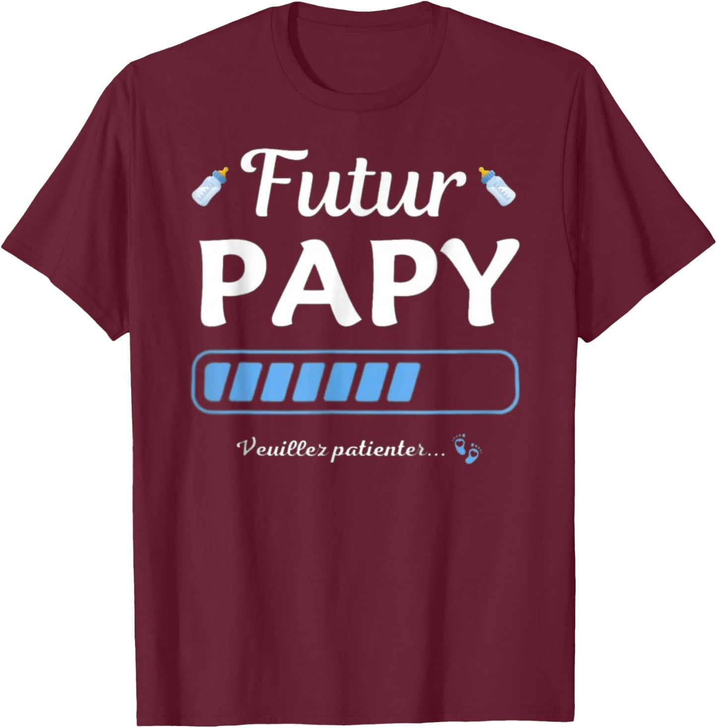 Pregnancy Announcement for Grandpa Future Grandpa 2025 , Black, S T-Shirt - T-Shirt | Maroon