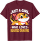 Cute Bearded Dragon Girl T-Shirt - T-Shirt | Maroon