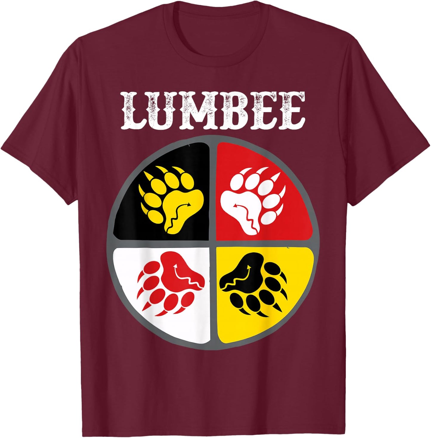 Lumbee Tribe Indian Medicine Wheel T-Shirt - T-Shirt | Maroon