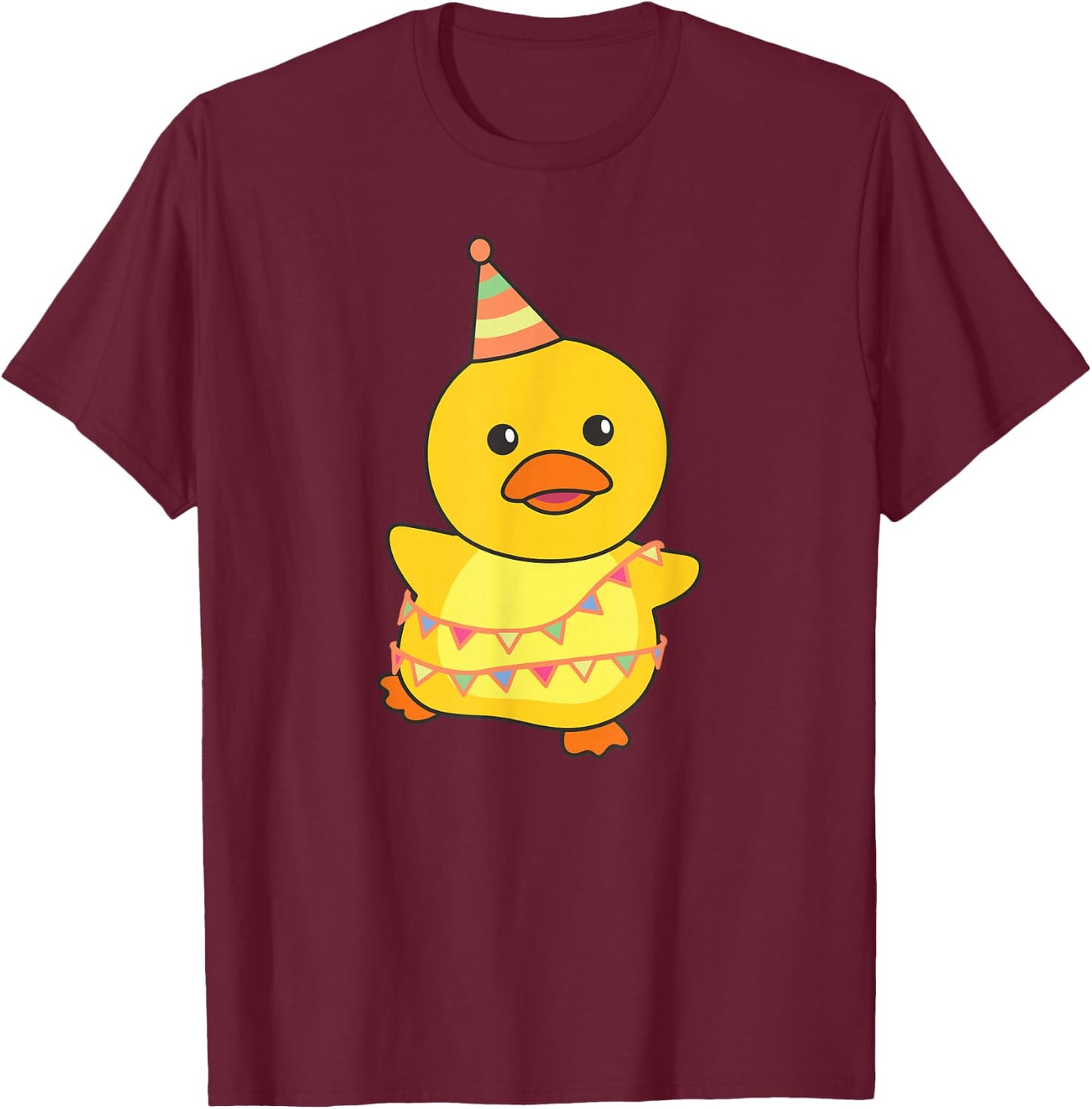 Birthday Duck for Children, Birthday Duck T-Shirt - T-Shirt | Maroon