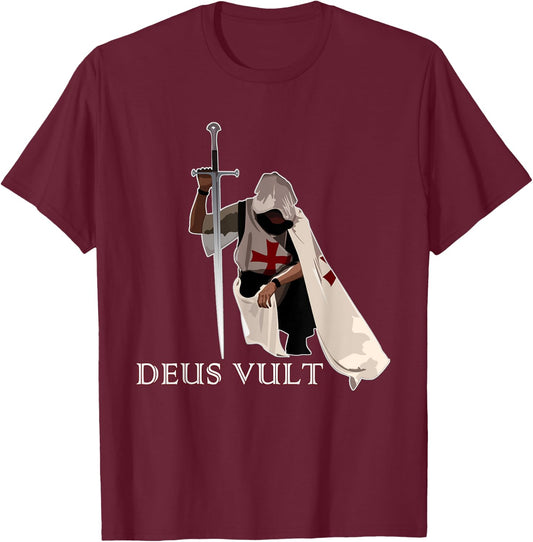 Knight Templar Crusader T-Shirt - T-Shirt | Maroon
