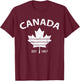 Canada Est 1867 Maple Leaf Flag Patriotic Canadian Men Women T-Shirt - T-Shirt | Maroon