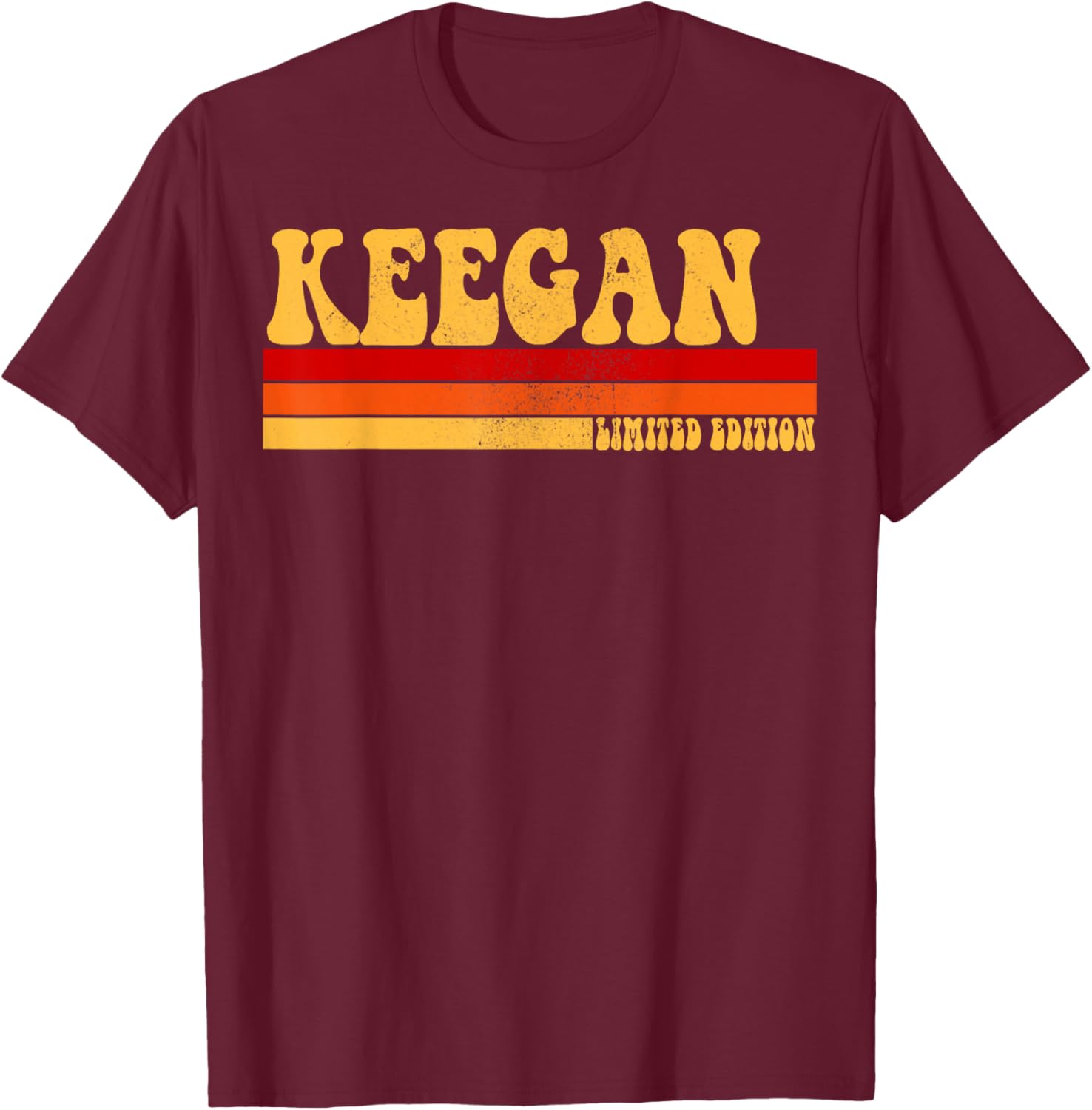 KEEGAN Name Personalized Idea Men Retro Vintage KEEGAN T-Shirt - T-Shirt | Maroon
