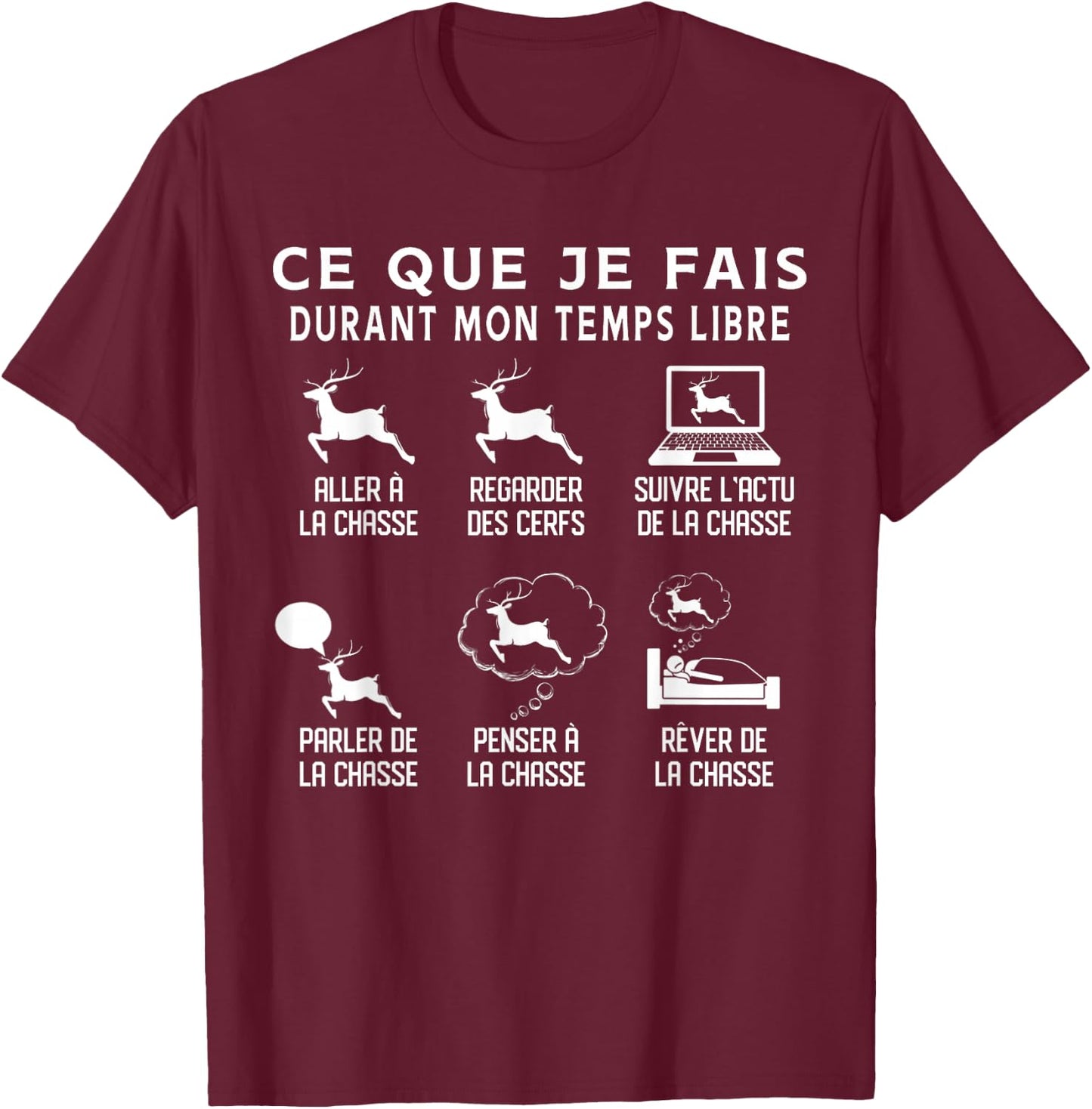 What I Do In My Free Time Passion Hunting Deer T-Shirt - T-Shirt | Maroon