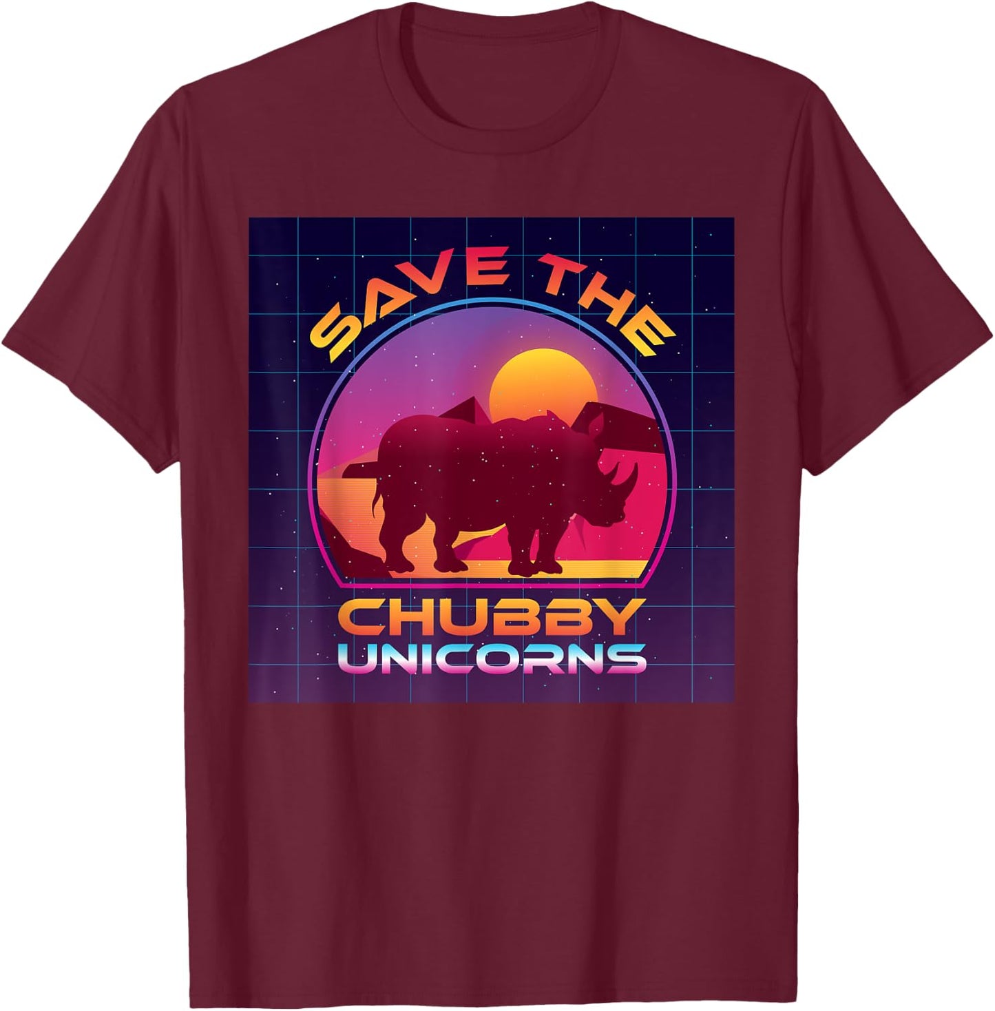 Save The Chubby Unicorns T-Shirt - T-Shirt | Maroon