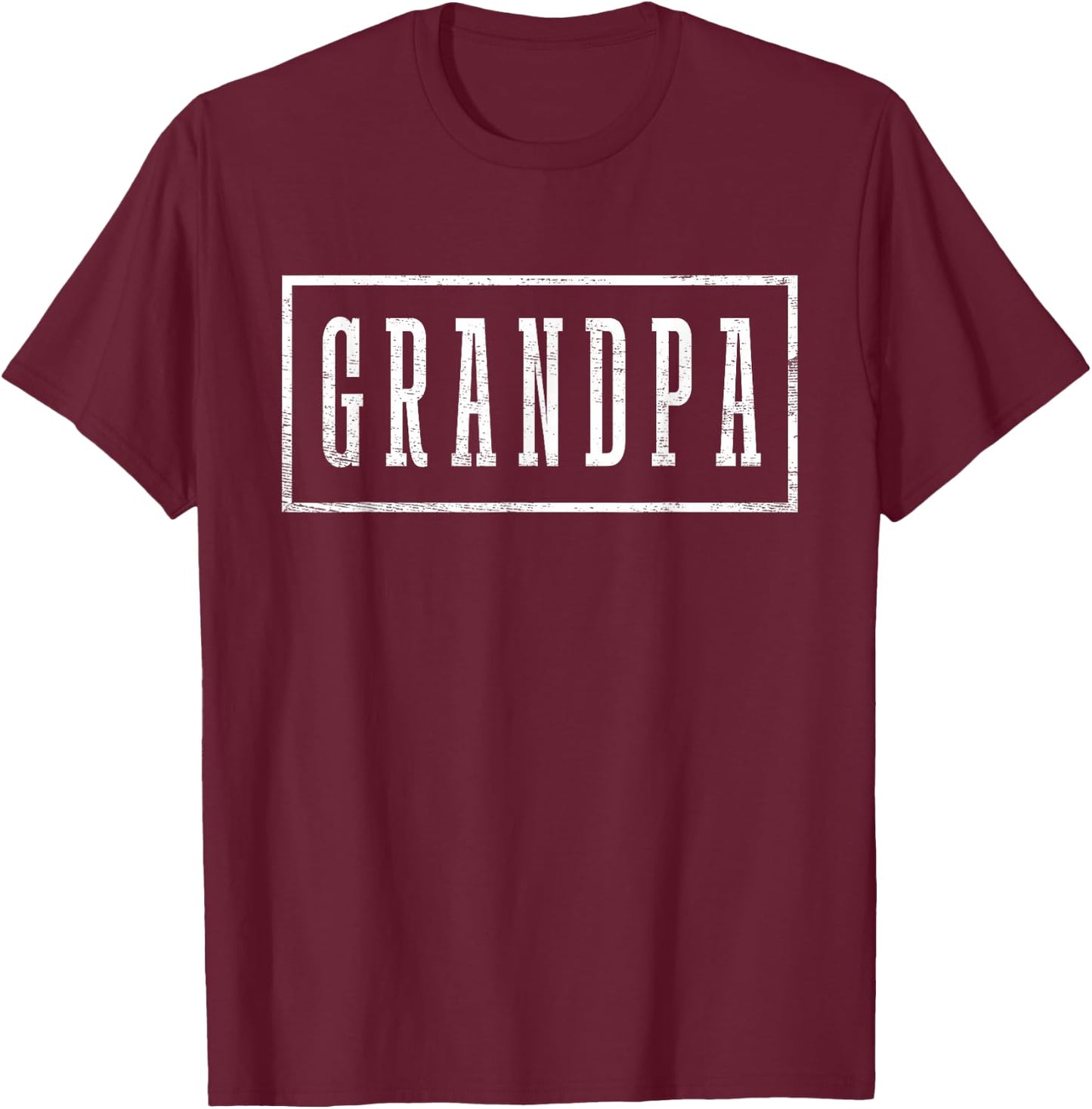 Grandpa - Sleek Framed Design Father's Day Grandpa T-Shirt - T-Shirt | Maroon