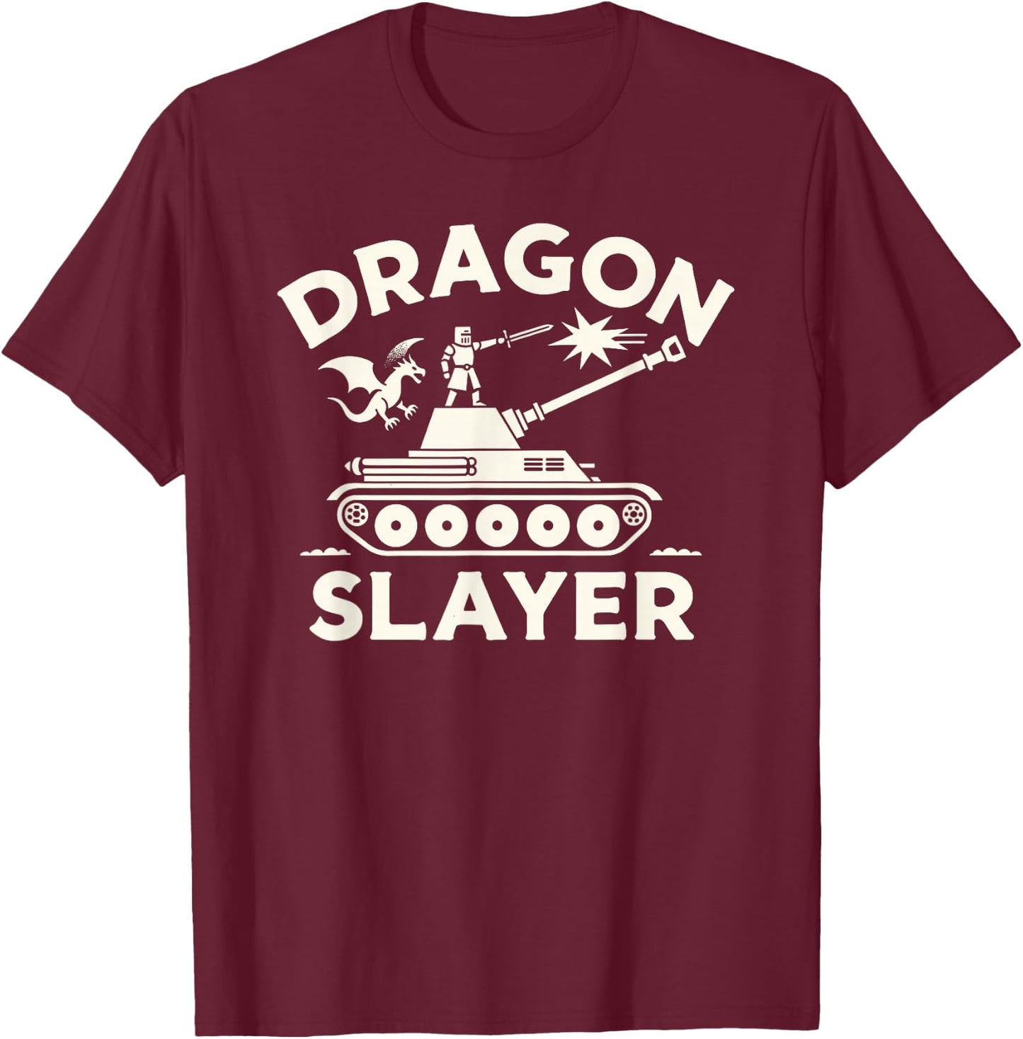 Dragon Slayer Knight Ren Faire LARP Renaissance Festival T-Shirt - T-Shirt | Maroon