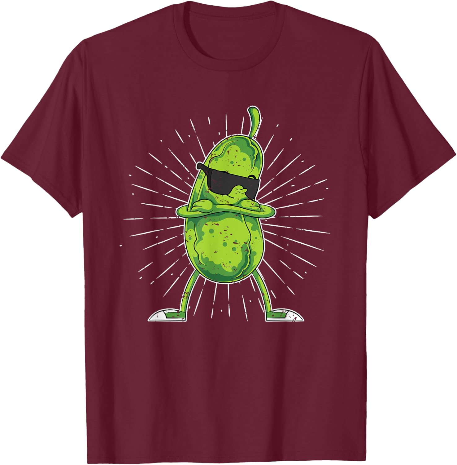 Vinegar Cucumber Lovers Cool Sunglasses Cucumber , black, s T-Shirt - T-Shirt | Maroon