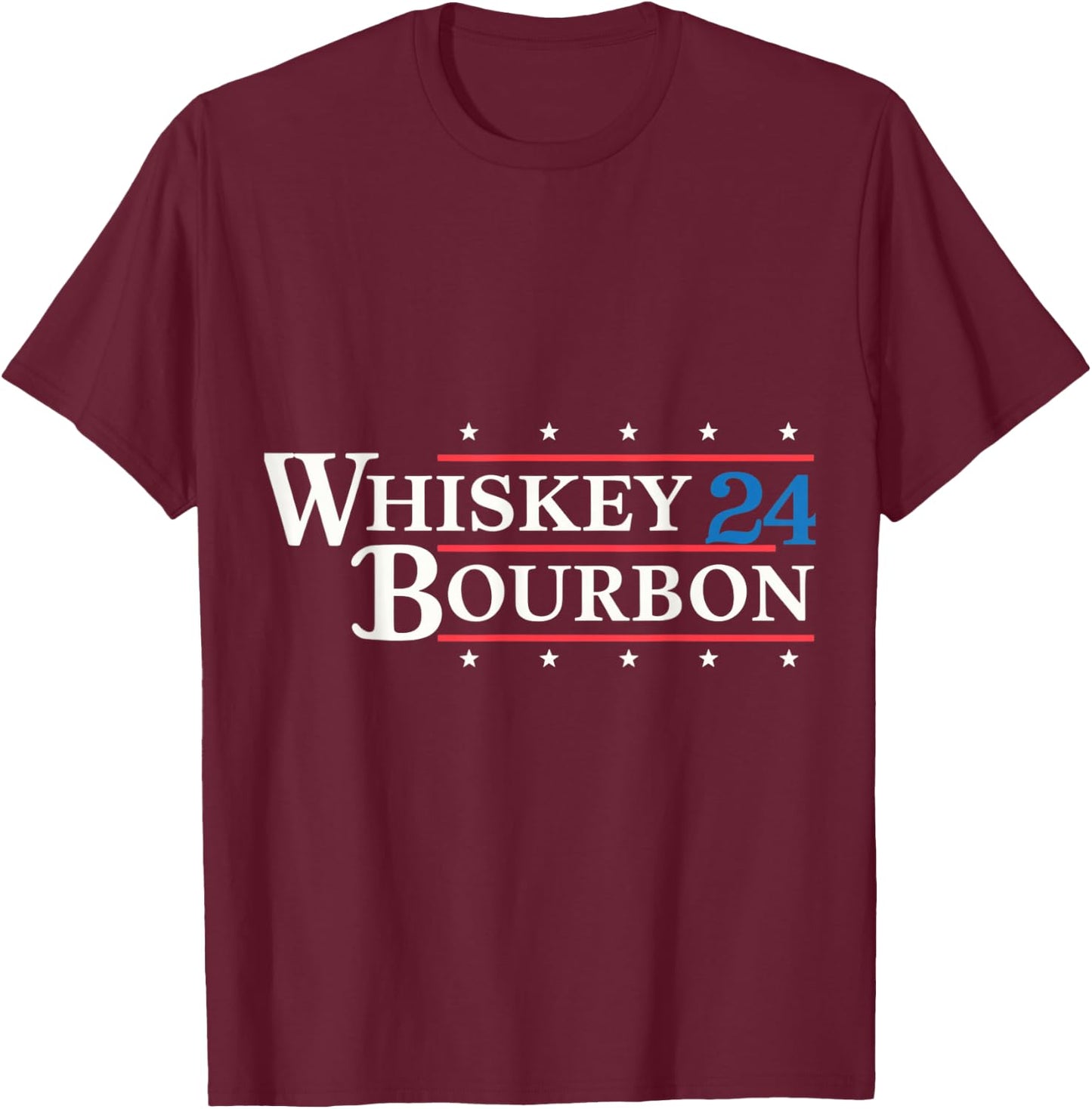 Whiskey Bourbon 24 Star Vintage Style T-Shirt - T-Shirt | Maroon