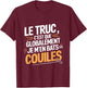 Je M'en Fats Les Balls, Funny Gift Funny , Black, S T-Shirt - T-Shirt | Maroon