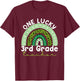 One Lucky Teacher Rainbow St Patricks Day 3rd Grade Teacher T-Shirt - T-Shirt | Maroon