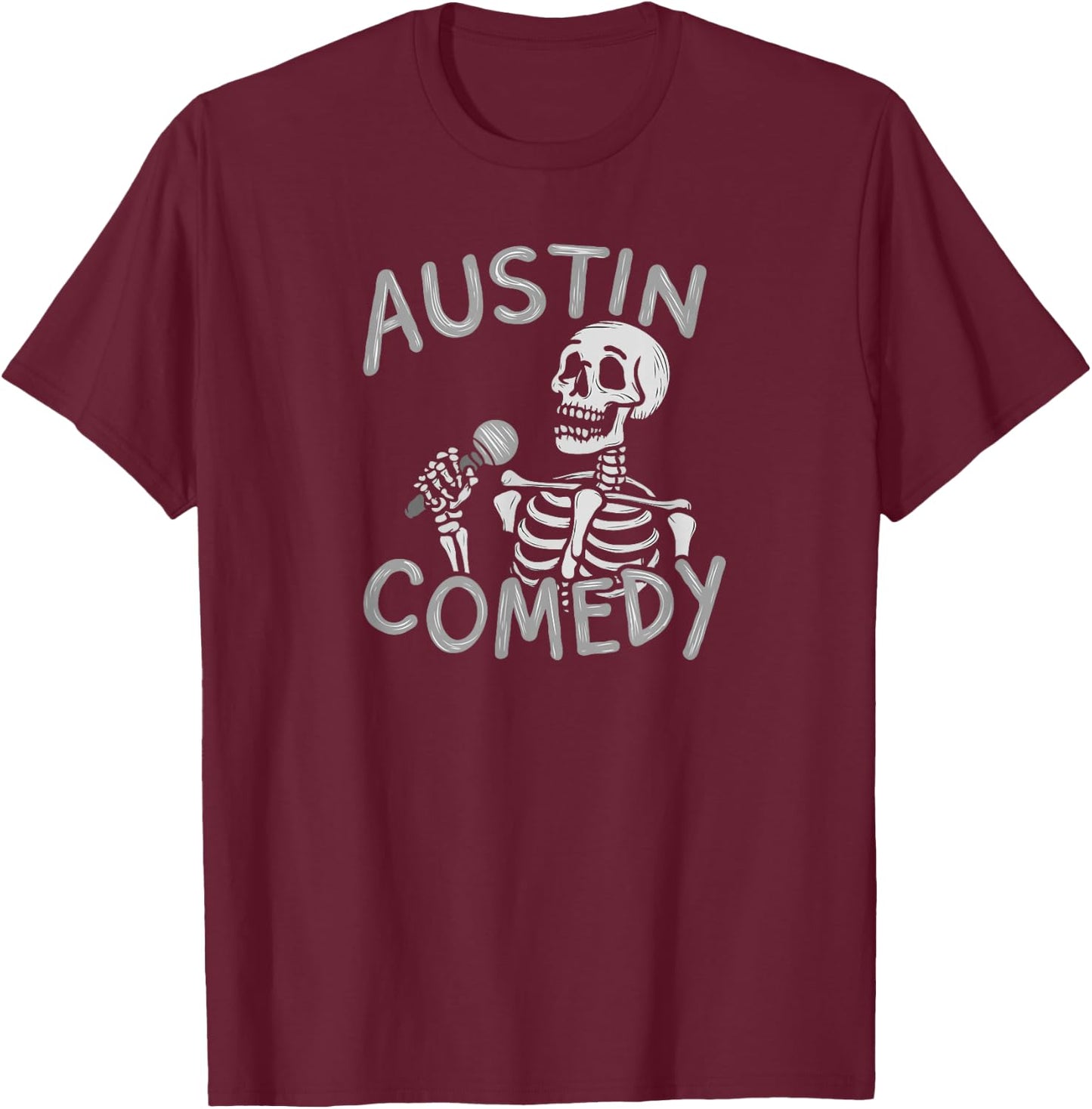 Austin Comedy Enthusiast Comedian Funny retro 70s vintage T-Shirt - T-Shirt | Maroon