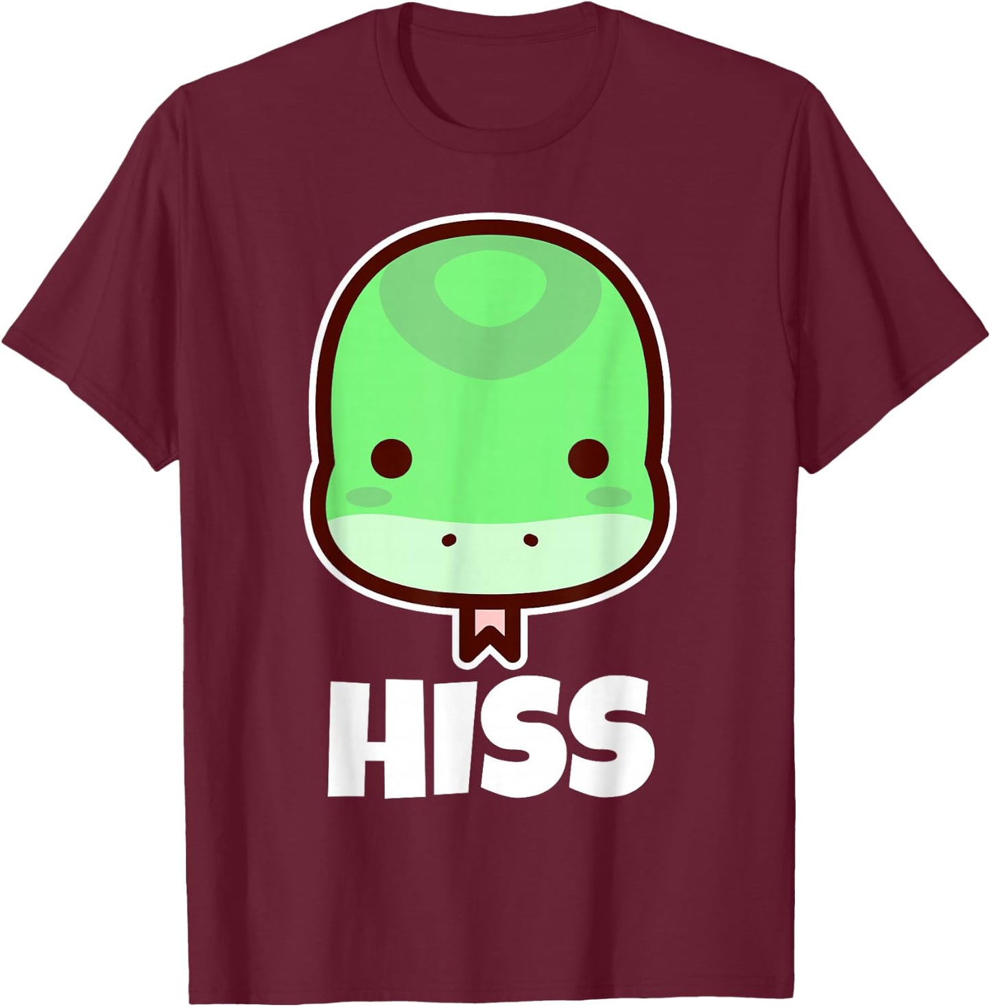 HISS Cute Herpetologist Reptile Herpetology Kawaii Snake T-Shirt - T-Shirt | Maroon