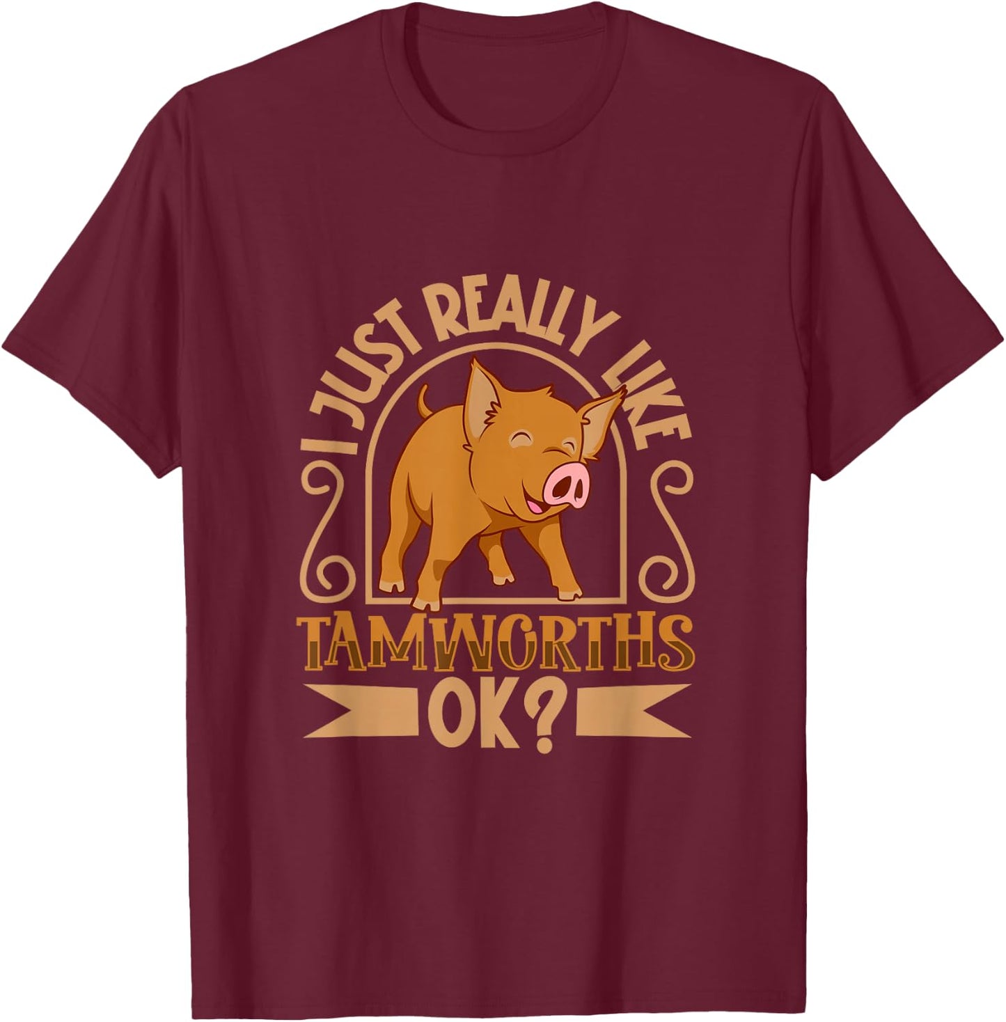 I Love My Tamworth Pig T-Shirt - T-Shirt | Maroon