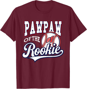 Retro Grandpa Pawpaw Of The Number 1 Rookie Baseball T-Shirt - T-Shirt | Maroon