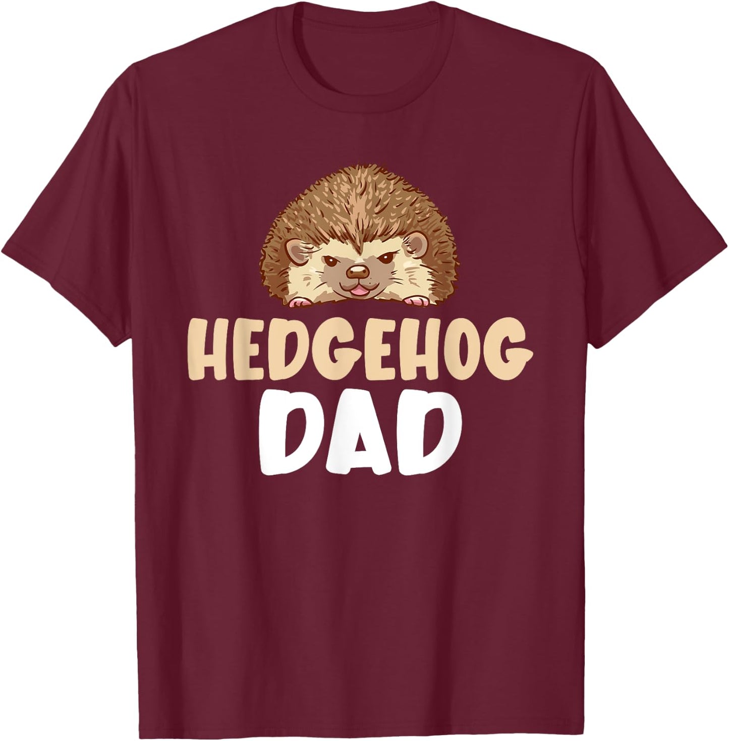 Hedgehog Dad T-Shirt - T-Shirt | Maroon
