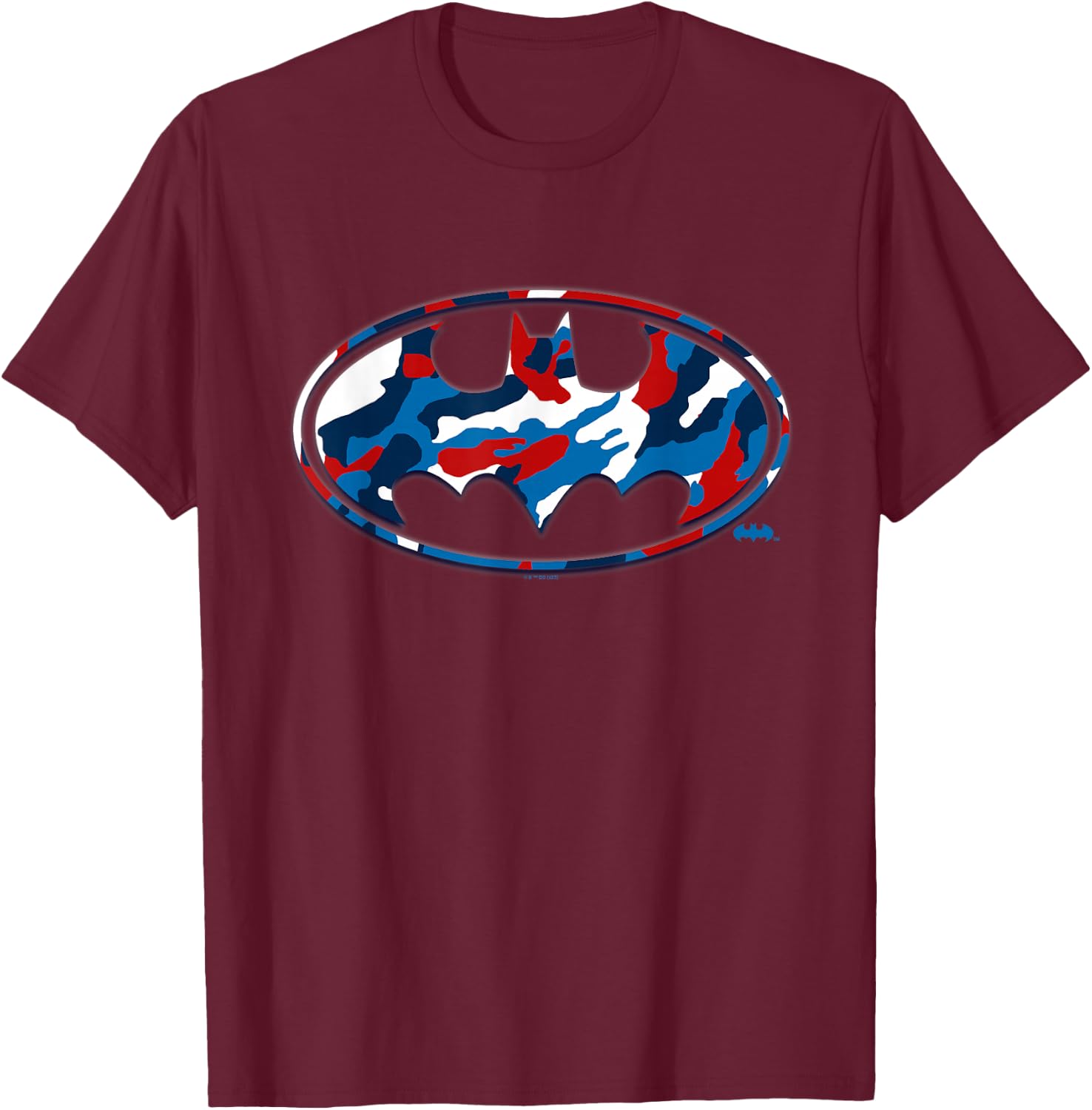 Batman 4th of July Camo Logo T-Shirt - T-Shirt | Maroon