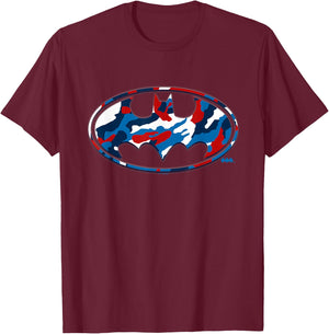 Batman 4th of July Camo Logo T-Shirt - T-Shirt | Maroon