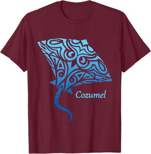 Cozumel Mexico Stingray Colorful Girls Boys Toddler Souvenir T-Shirt - T-Shirt | Maroon