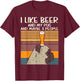 I Like Beer Pug 3 People Funny Animal Pet Dog Drinking Gift Men Women T-Shirt - T-Shirt | Maroon